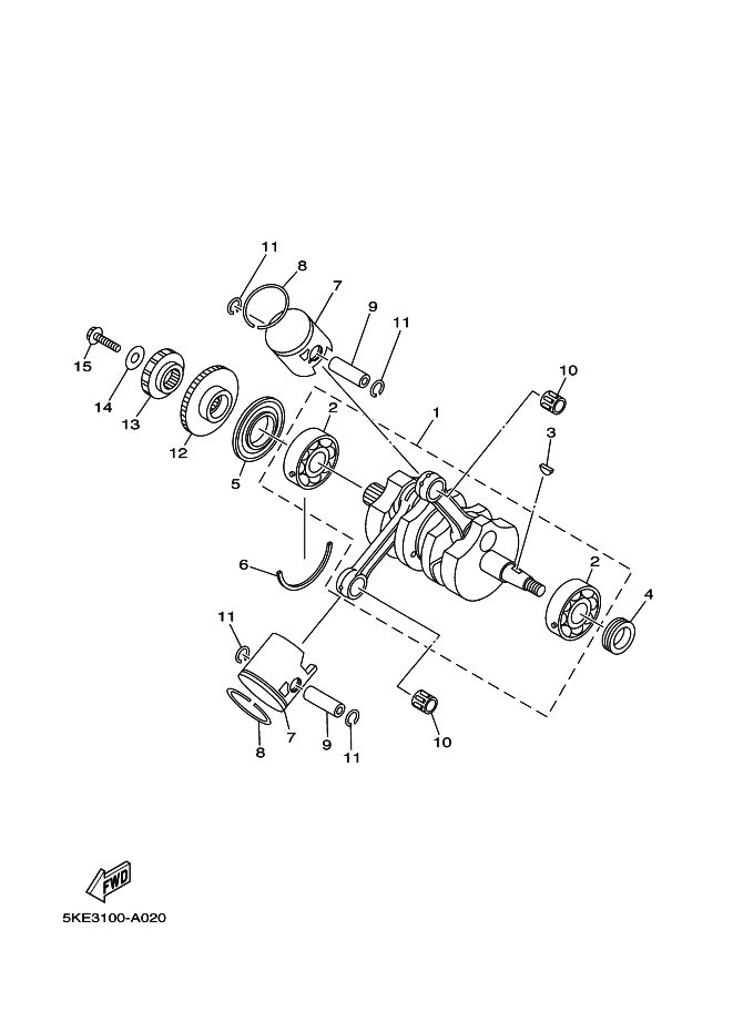 02 - CRANKSHAFT. PISTON