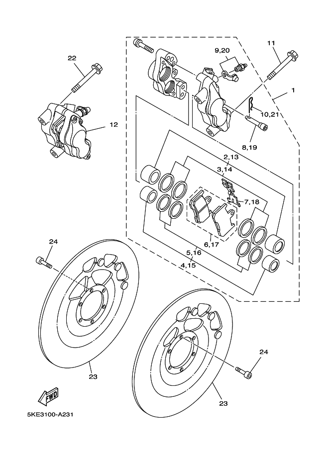 23 - FRONT BRAKE CALIPER