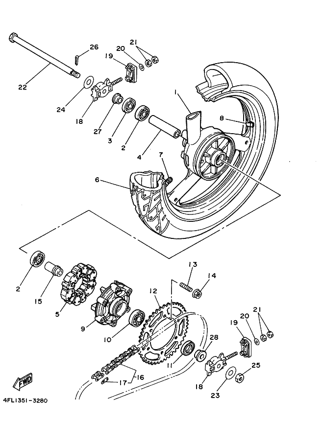 28 - ROUE ARRIERE
