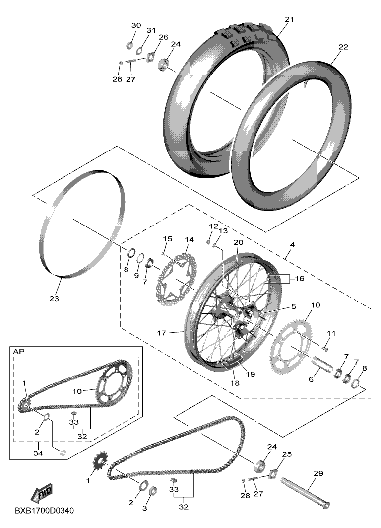 34 - ROUE ARRIERE