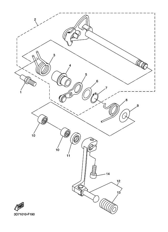 19 - AXE DE SELECT & PEDALE