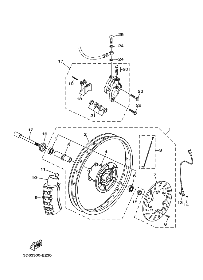 23 - FRONT WHEEL & BRAKE SYSTEM
