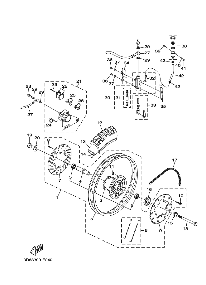 24 - ROUE AR ET SYSTEME DE FREIN