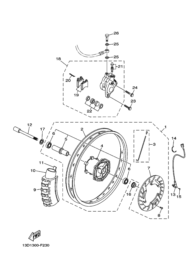 23 - FRONT WHEEL & BRAKE SYSTEM