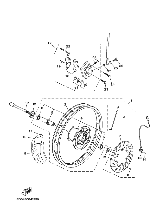 23 - FRONT WHEEL & BRAKE SYSTEM