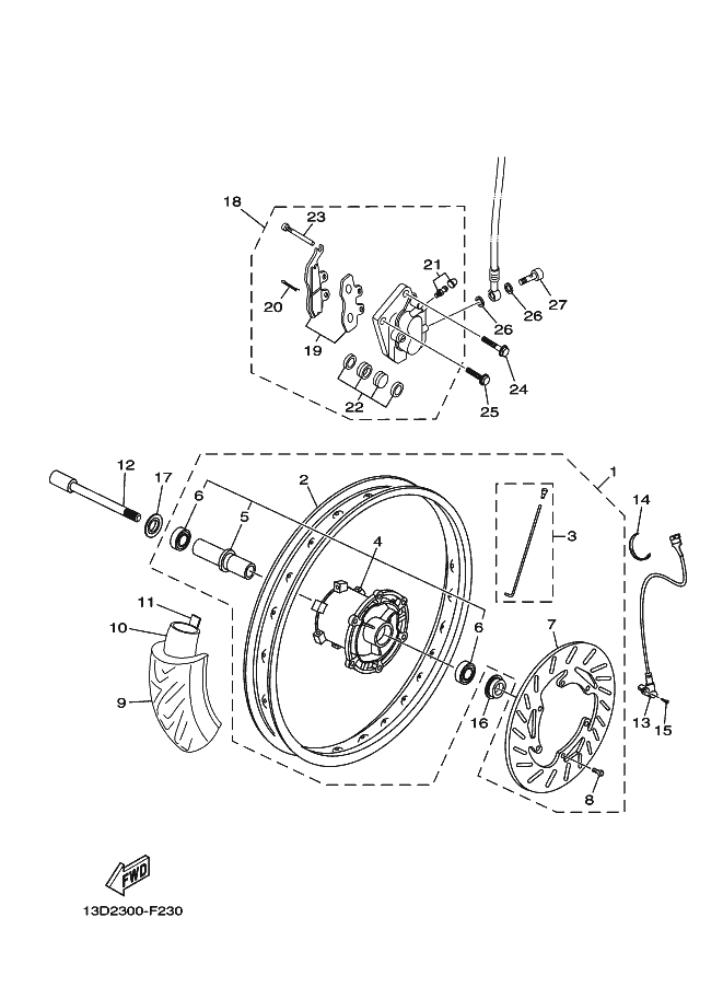 23 - FRONT WHEEL & BRAKE SYSTEM
