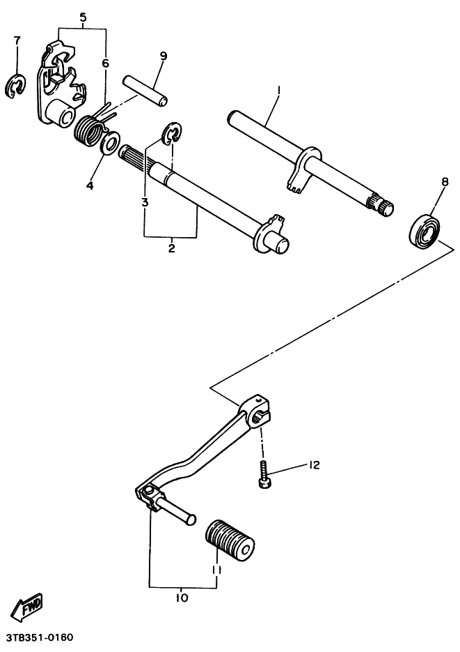 16 - AXE DE SELECT & PEDALE