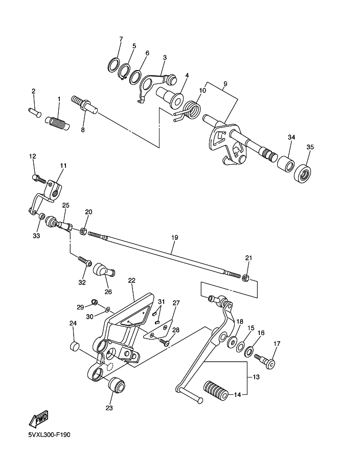 19 - AXE DE SELECT & PEDALE