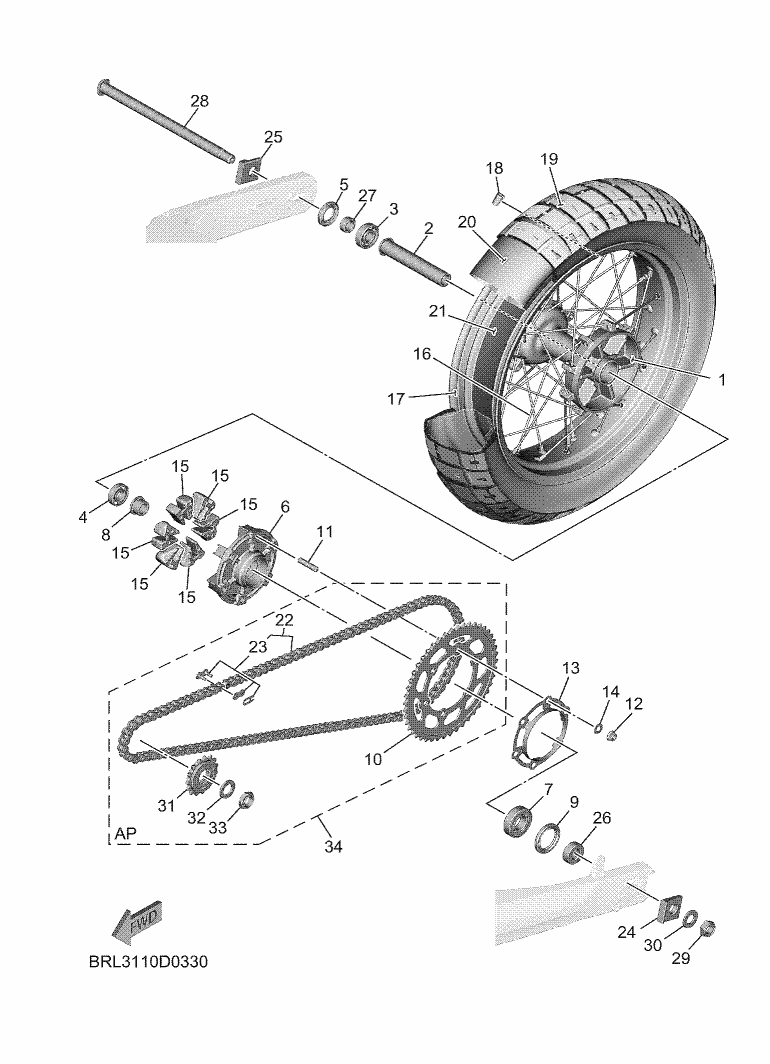 33 - ROUE ARRIERE
