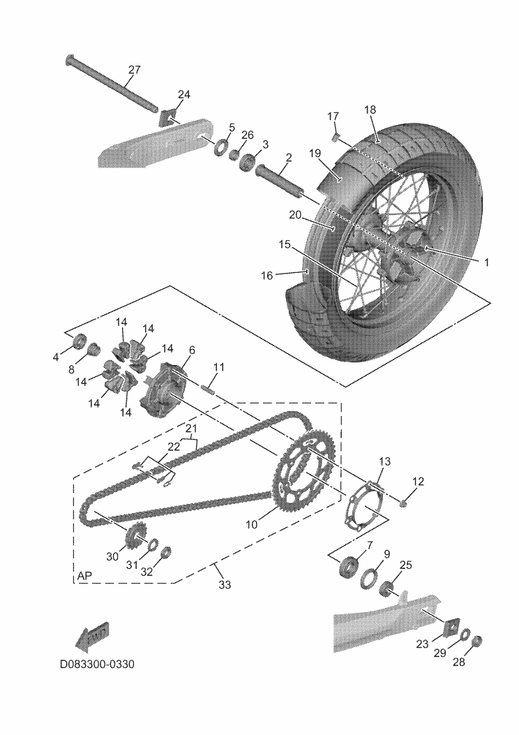 33 - ROUE ARRIERE