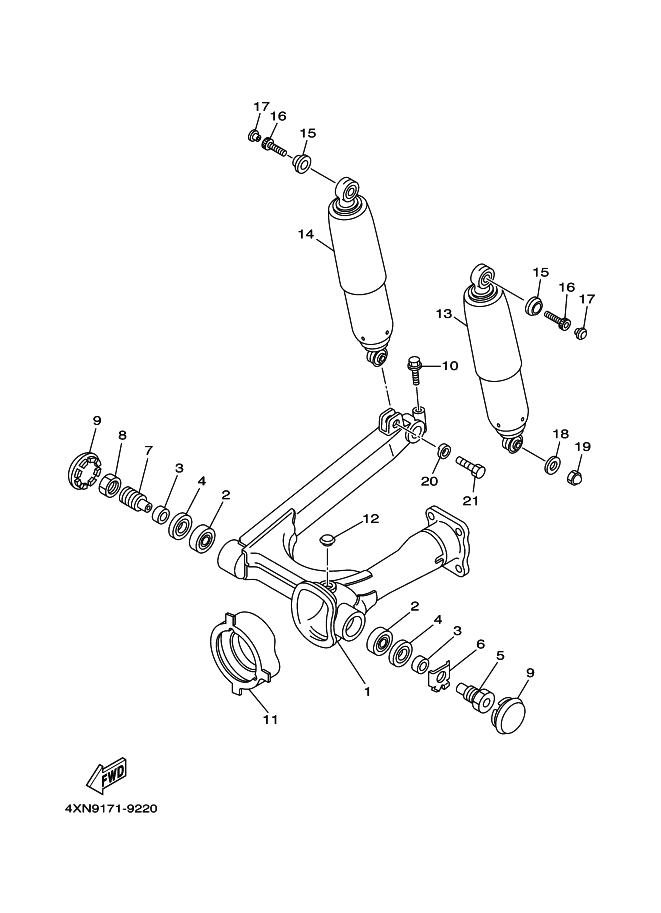 22 - BRAS ARRIERE & SUSPENSION