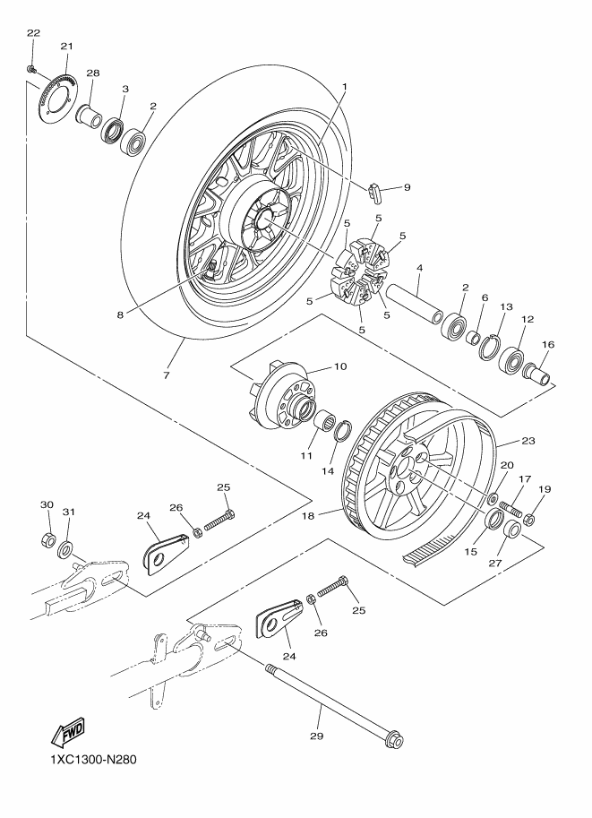 28 - ROUE ARRIERE