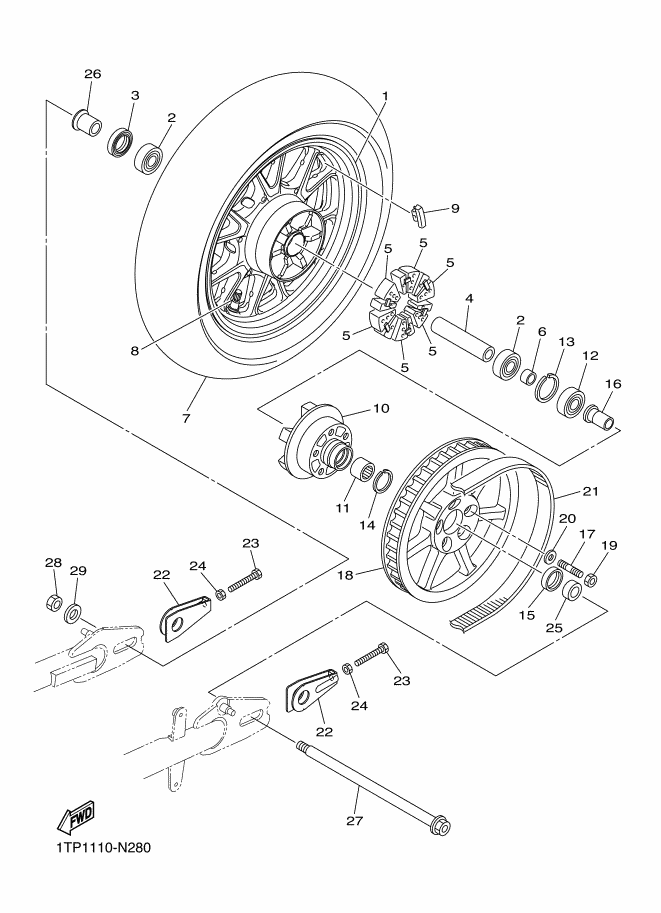 28 - ROUE ARRIERE