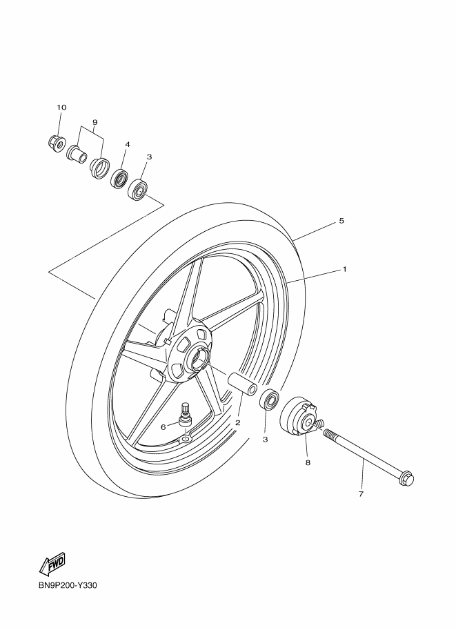 33 - RUEDA DELANTERA(FRENO DE DISC)