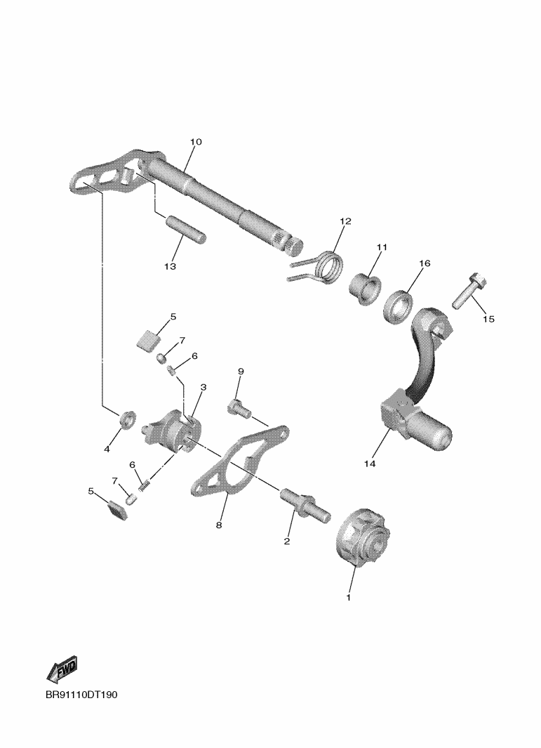 19 - AXE DE SELECT & PEDALE