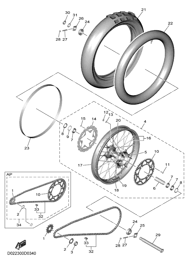34 - ROUE ARRIERE