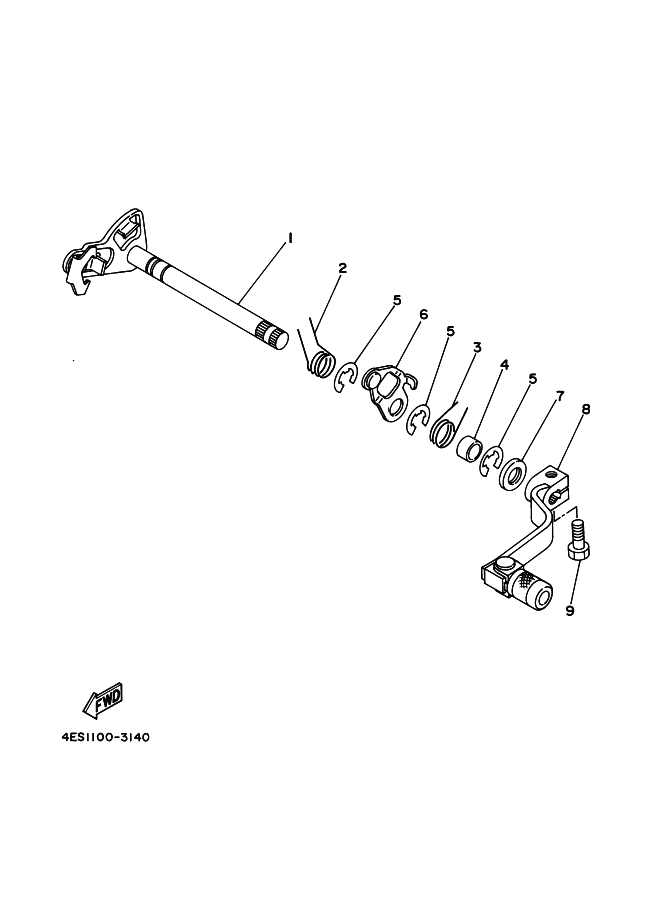 14 - AXE DE SELECT & PEDALE