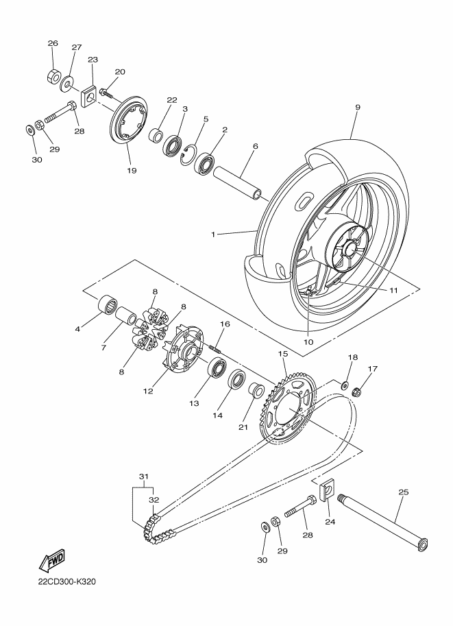 32 - ROUE ARRIERE