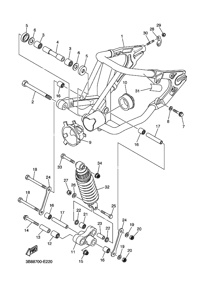 22 - BRAS ARRIERE & SUSPENSION