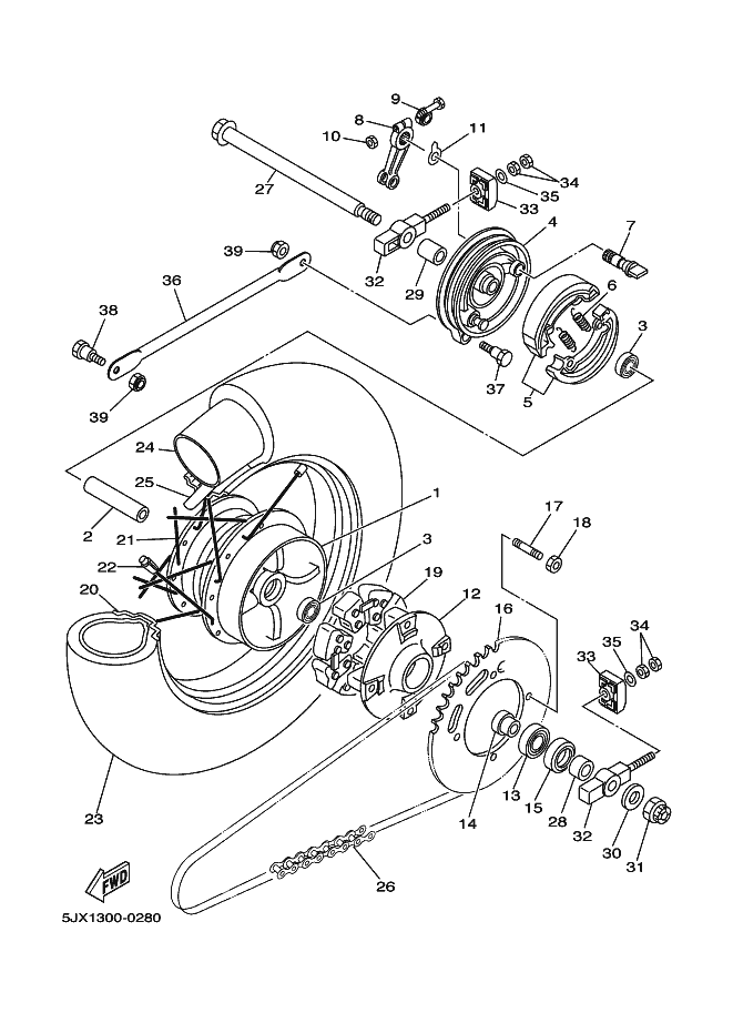 28 - ROUE ARRIERE