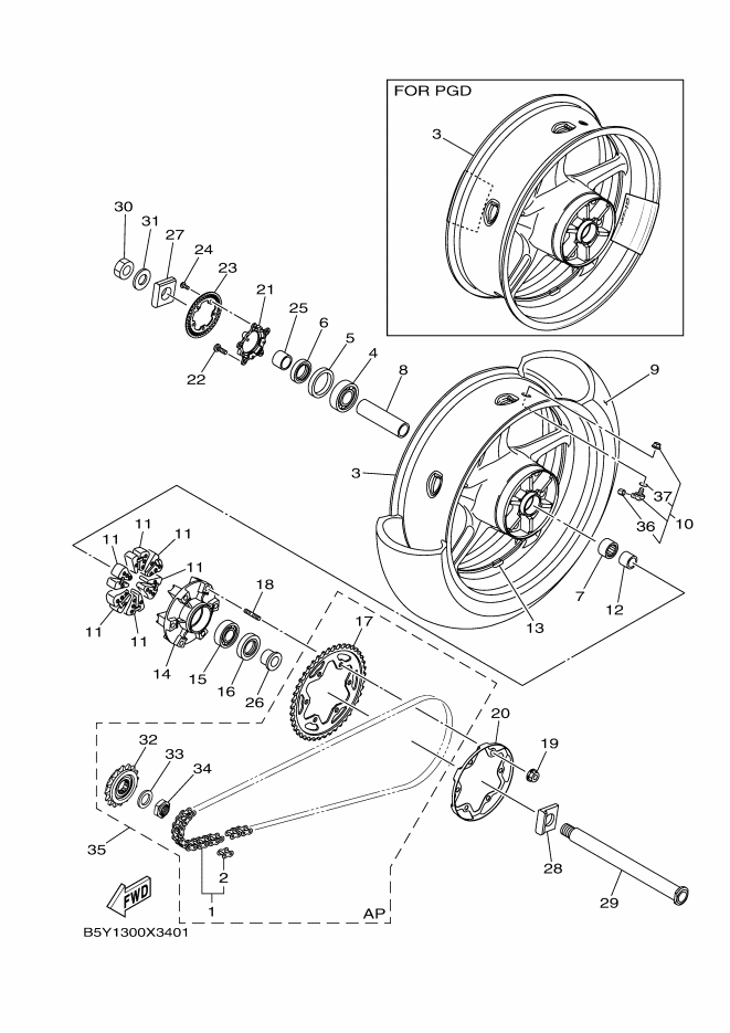 34 - ROUE ARRIERE