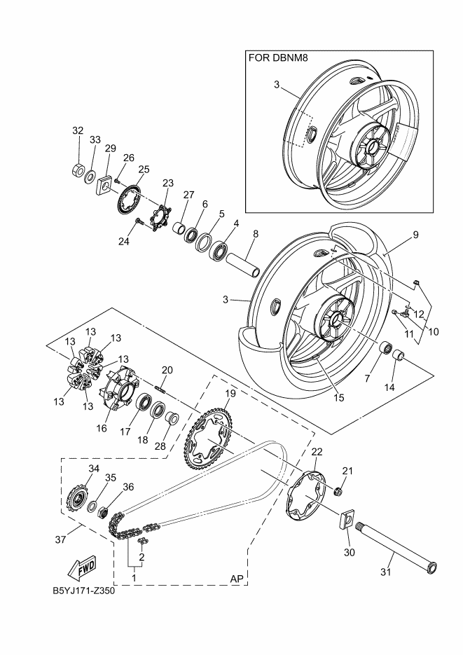 35 - ROUE ARRIERE