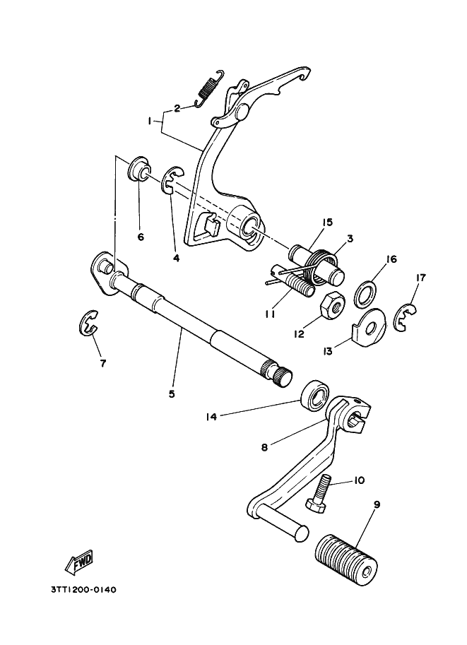 14 - AXE DE SELECT & PEDALE