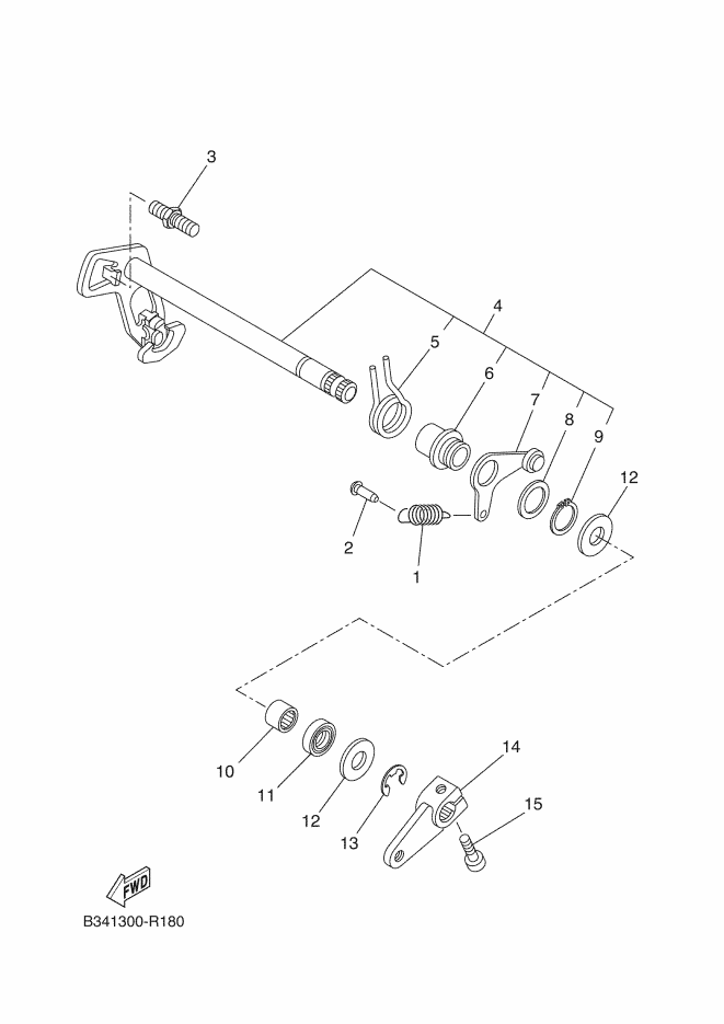 19 - AXE DE SELECT & PEDALE