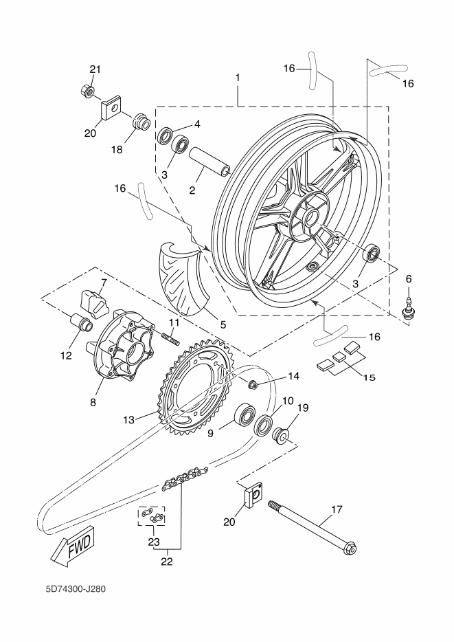 28 - ROUE ARRIERE
