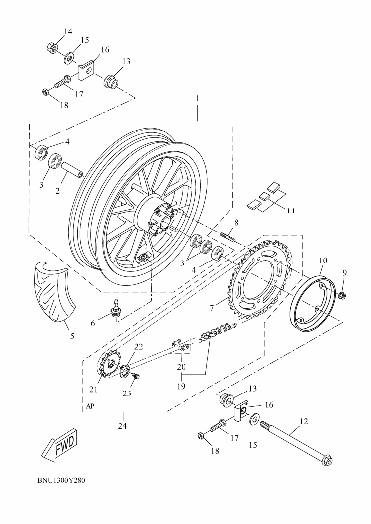 28 - ROUE ARRIERE