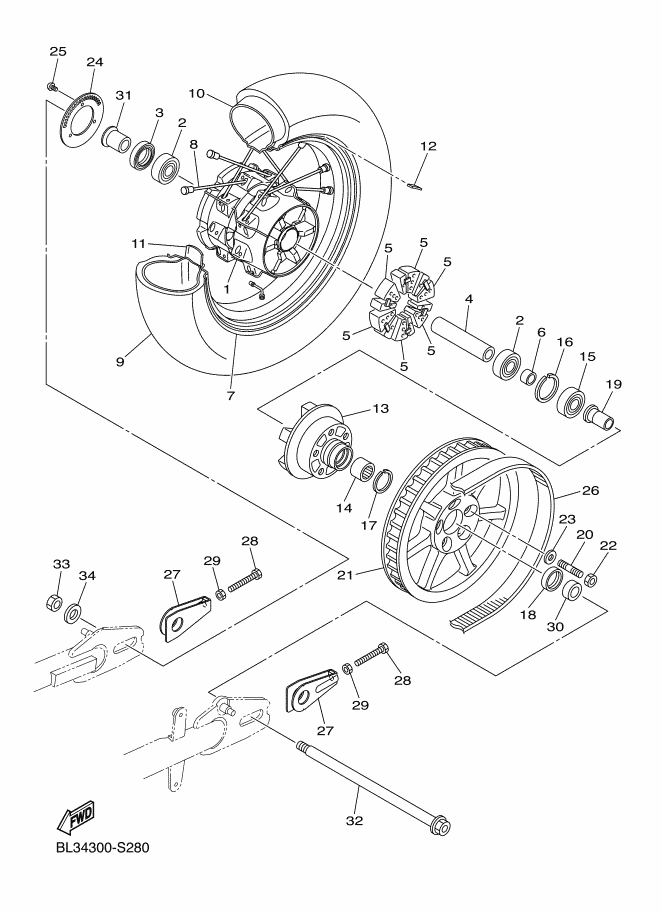 28 - ROUE ARRIERE