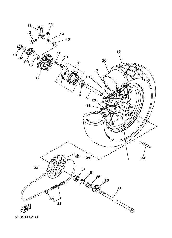 28 - ROUE ARRIERE