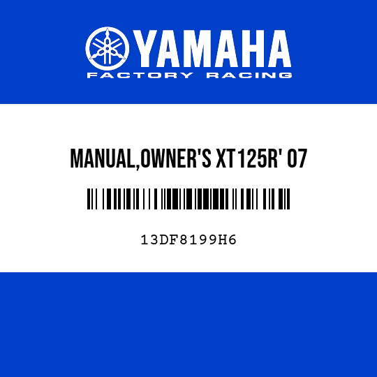 MANUAL,OWNER'S XT125R' 07