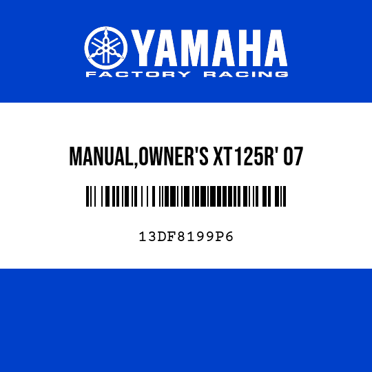 MANUAL,OWNER'S XT125R' 07