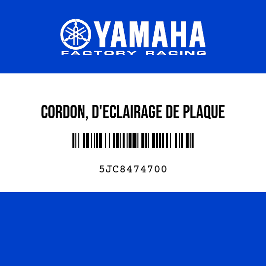 CORDON, D'ECLAIRAGE DE PLAQUE