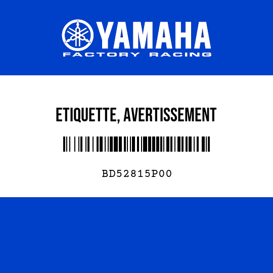 ETIQUETTE, AVERTISSEMENT